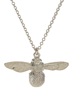 Alex Monroe Baby Bee Pendant Necklace, Silver, Silver