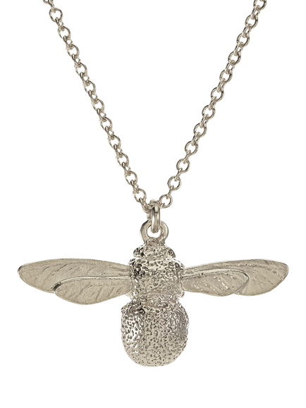 Alex Monroe Baby Bee Pendant Necklace, Silver, Silver