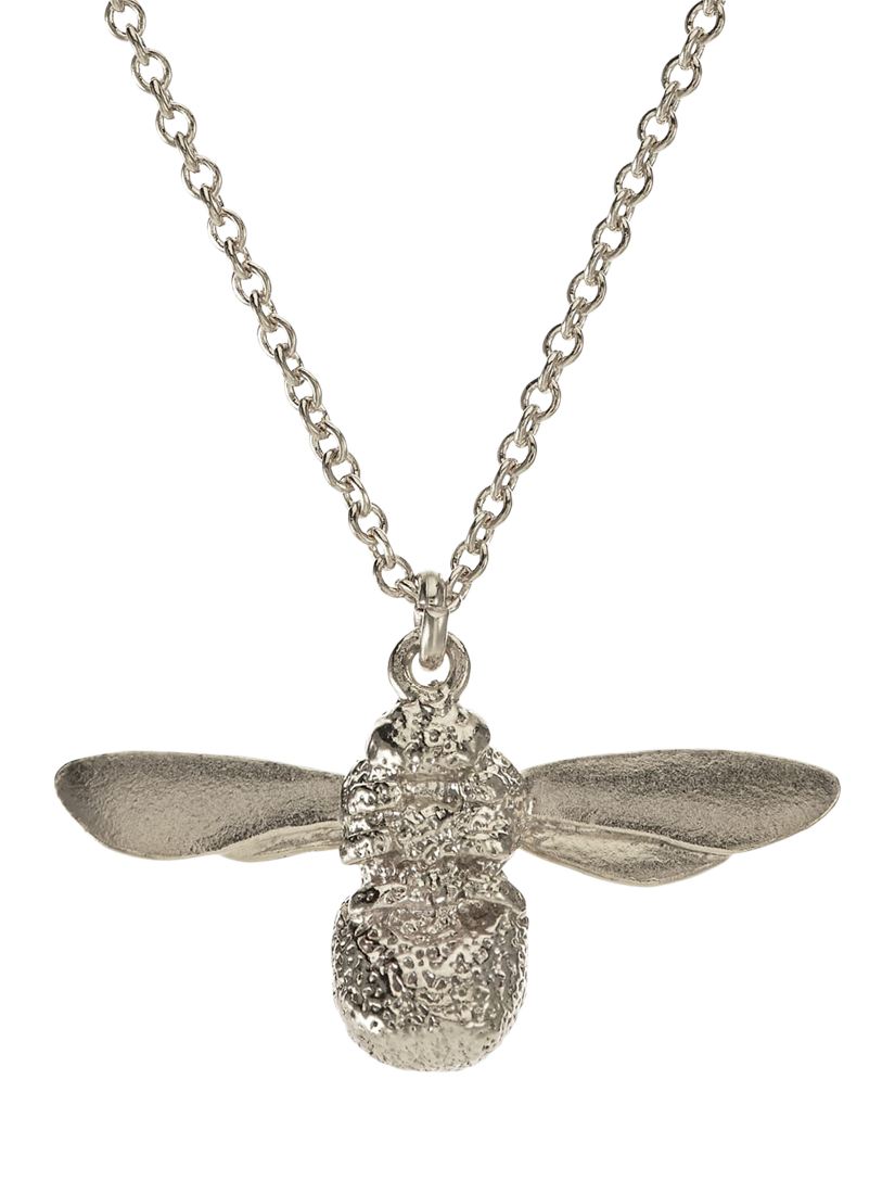 Alex Monroe Baby Bee Pendant Necklace, Silver