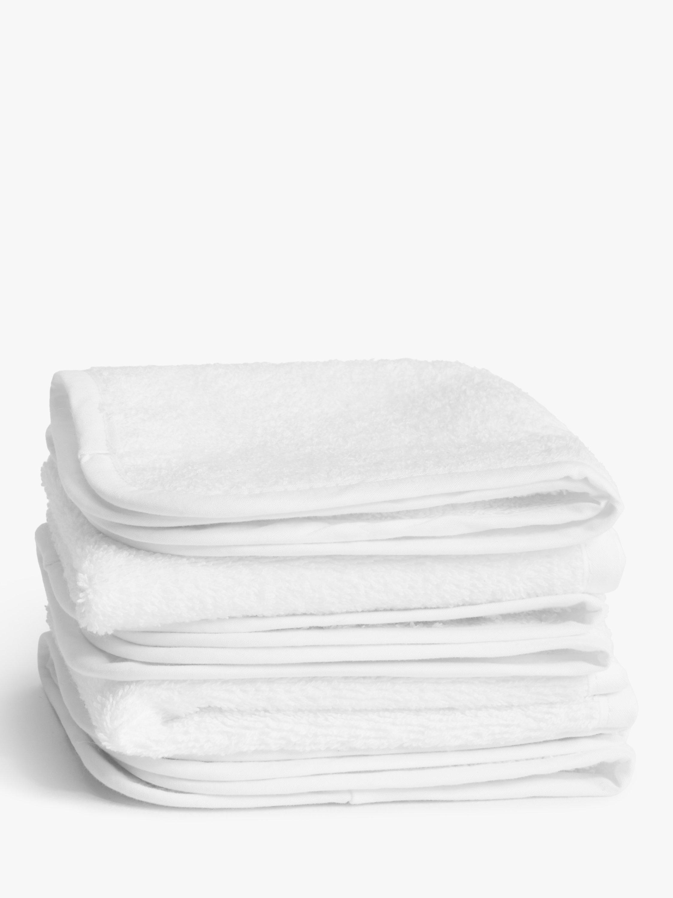 John Lewis ANYDAY Flannels White Cotton Pack of 5