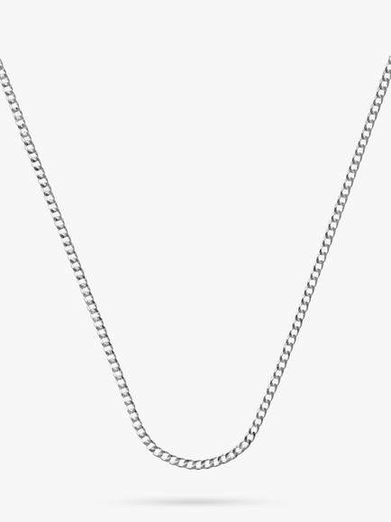 Nina B Long Curb Chain, 50cm, Silver
