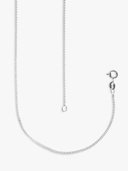 Nina B Long Curb Chain, 50cm - view 2, Silver