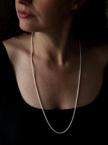 Nina B Unisex Silver Chunky Popcorn Chain Necklace - view 2, Silver
