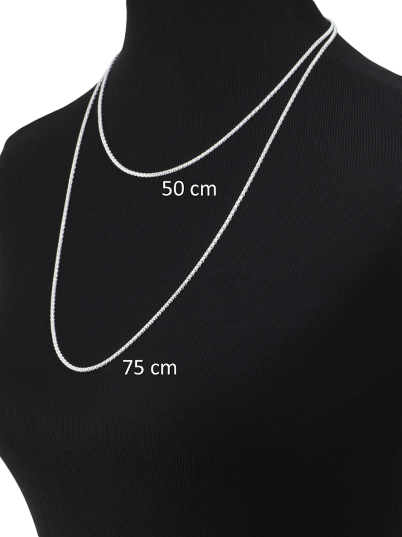 Product image 5 of 6, which shows Nina B Unisex Silver Chunky Popcorn Chain Necklace, 50cm