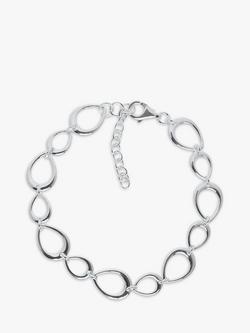 Nina B Open Teardrop Link Bracelet, Silver, Silver