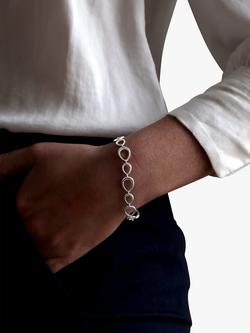 Nina B Open Teardrop Link Bracelet, Silver - view 2, Silver