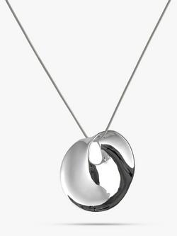 Nina B Curved Oval Pendant, Silver, 