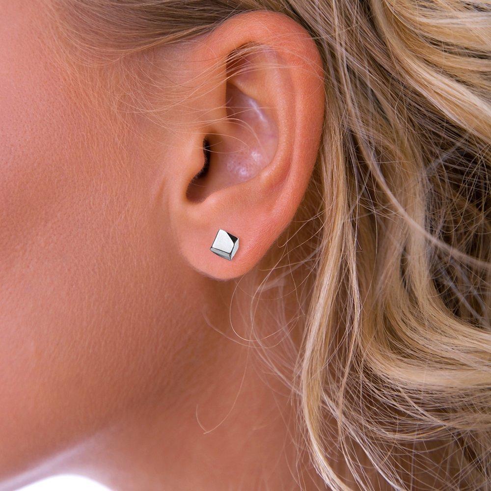 Nina B Small Cube Stud Earrings, Silver Nina B Small Cube Stud Earrings, Silver