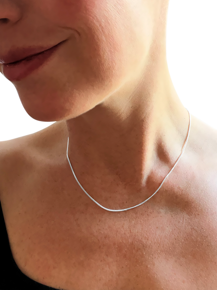 Nina B Curb Chain Necklace, Silver - view 2, 