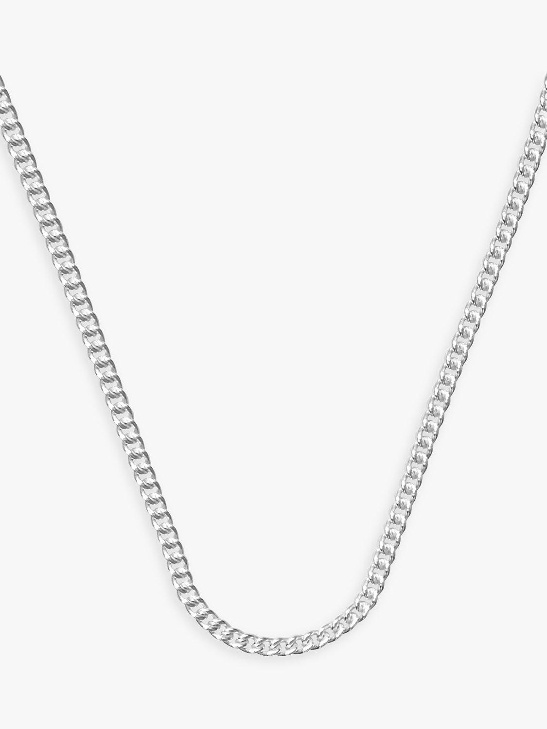 Product image 1 of 5, which shows Nina B Unisex Sterling Silver Curb Chain, Silver