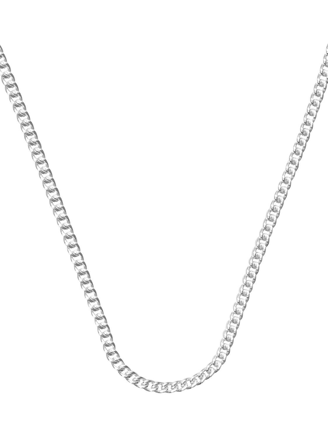 Product image 1 of 6, which shows Nina B Unisex Sterling Silver Curb Chain, Silver