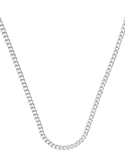 Nina B Unisex Sterling Silver Curb Chain, Silver, Silver