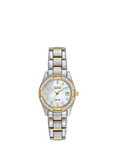 Citizen EW1824-57D Women's Eco-Drive Regent Two Tone Diamond Bracelet Strap Watch, Silver/Gold