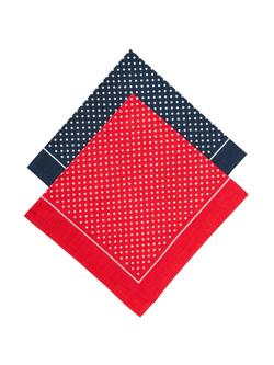John Lewis Supersize Spot Handkerchiefs, Navy/Red - view 2, Navy/Red