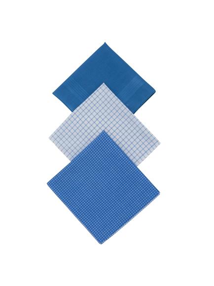 John Lewis Designer Handkerchiefs, Pack of 3, Blue, Blue