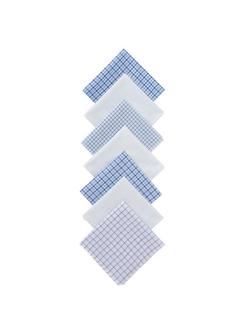 John Lewis Designer Handkerchiefs, Pack of 7, Multi, Blue
