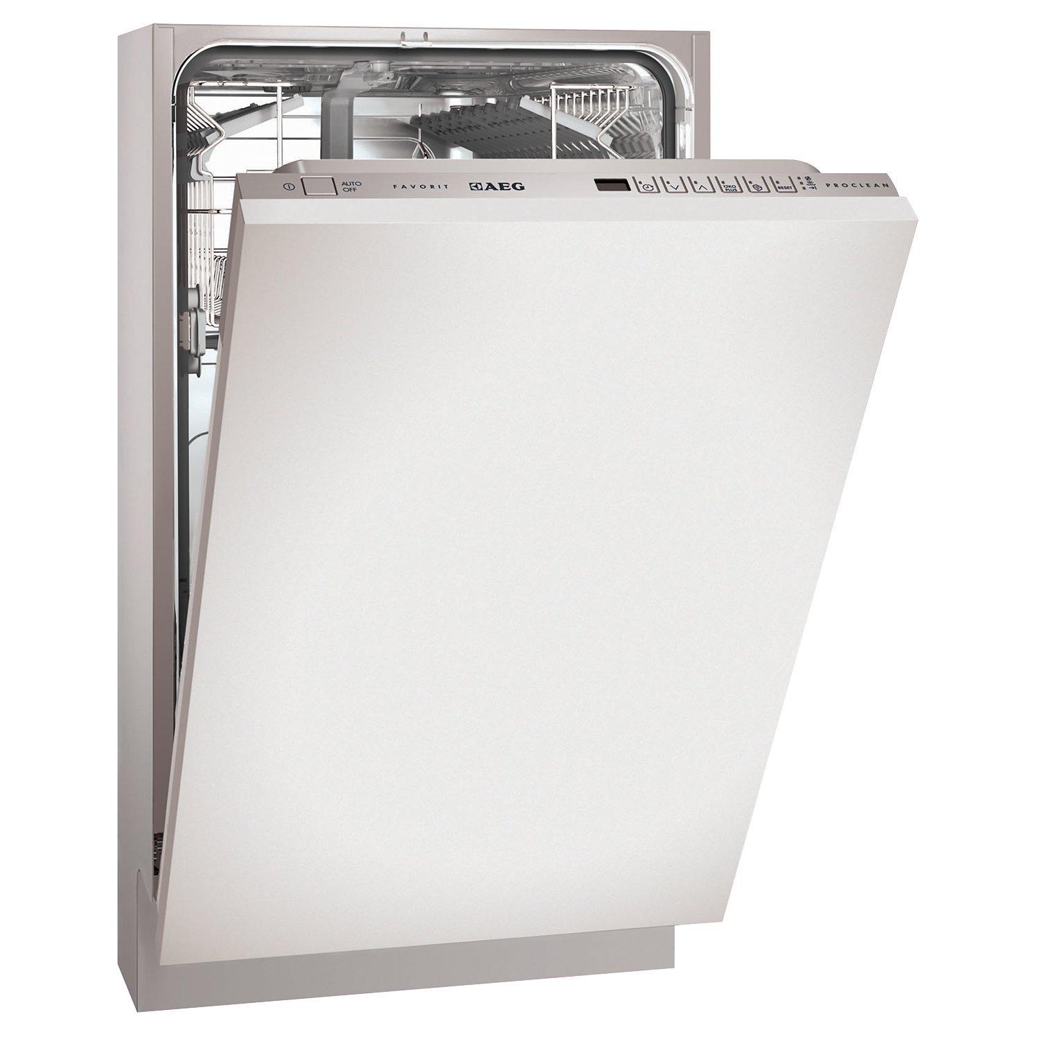 AEG F78400Vi0P Integrated Slimline Dishwasher, White