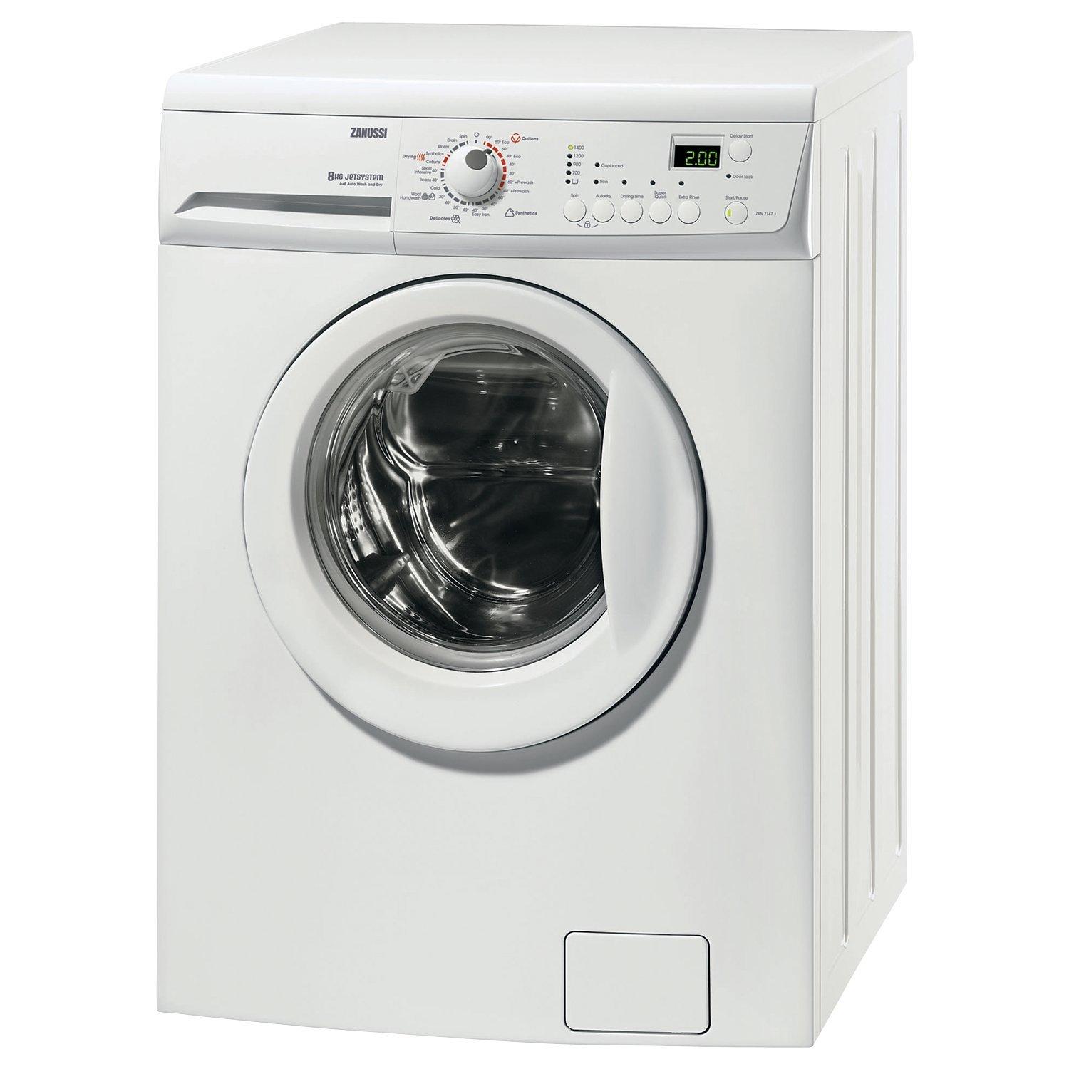 Zanussi ZKN7147J Washer Dryer 8kg Wash 6kg Dry Load A Energy Rating 1400rpm Spin White