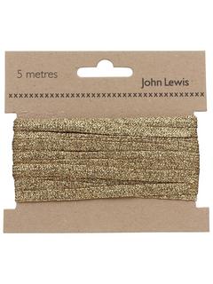 John Lewis Metallic Braid, 5m, Gold
