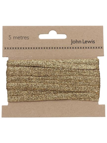 John Lewis Metallic Braid, 5m, Gold, Gold