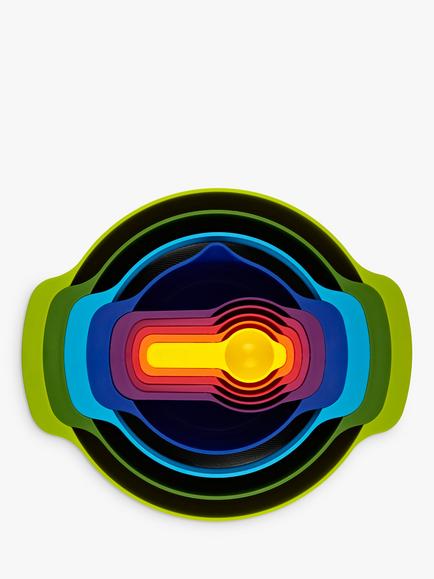 Joseph Joseph Nest Plus 9 Mixing Bowls and Measuring Cups Set, Multi - view 2, Multi