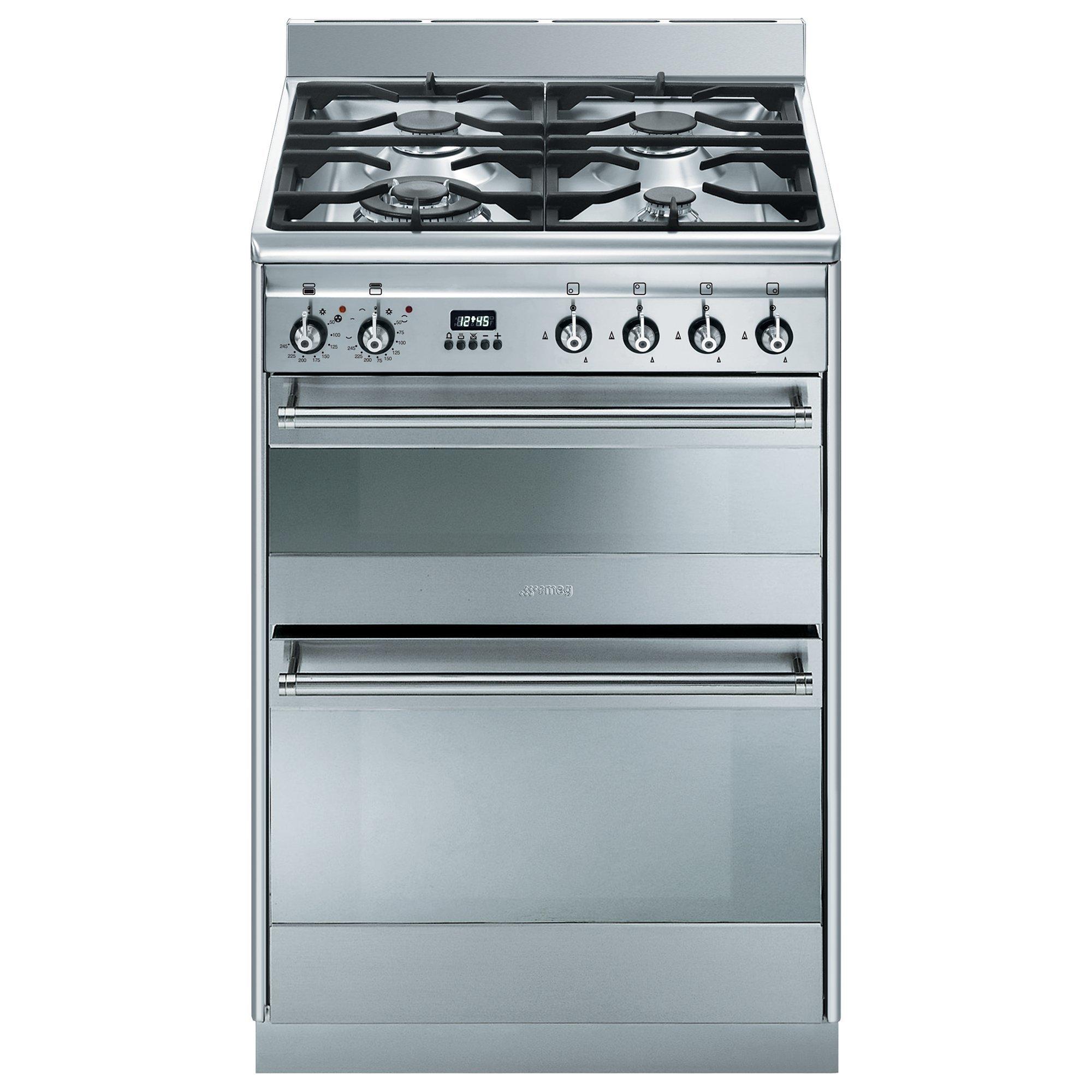 Smeg SUK62MX8 Dual Fuel Cooker, Stainless Steel