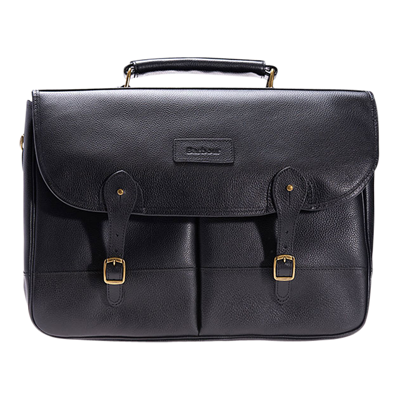 Barbour Leather Briefcase, Black