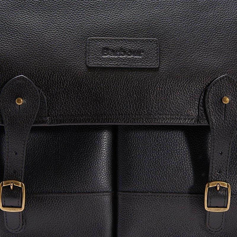 Barbour Leather Briefcase Black