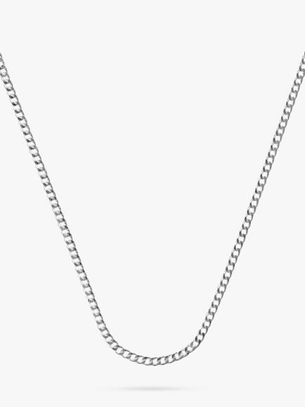 Nina B Curb Chain Necklace, Silver, 