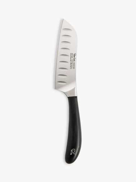 Robert Welch Signature Stainless Steel Santoku Knife, 14cm, Silver/Black