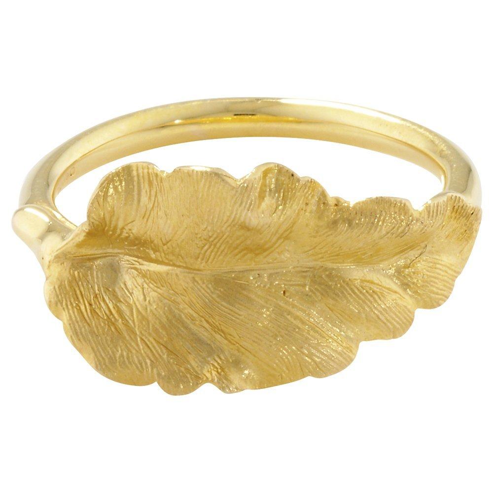 Product image 1 of 2, which shows London Road 9ct Yellow Gold Leaf Ring, Gold