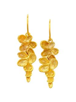 London Road Falling Leaves Gold Earrings, 