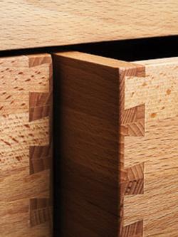 Eddingtons Lambourn 3 Drawer Beech Wood Butchers Trolley with Stainless Steel Top - view 2, Natural