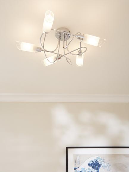John Lewis Limbo Semi Flush 5 Arm Ceiling Light - view 2, Chrome