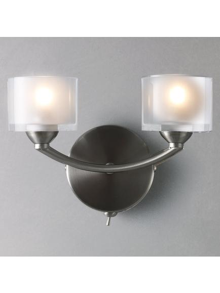 John Lewis Paige Double Wall Light, Satin Nickel, Satin Nickel