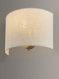John Lewis Samantha Uplighter Linen Wall Light, Matt Nickle Silver