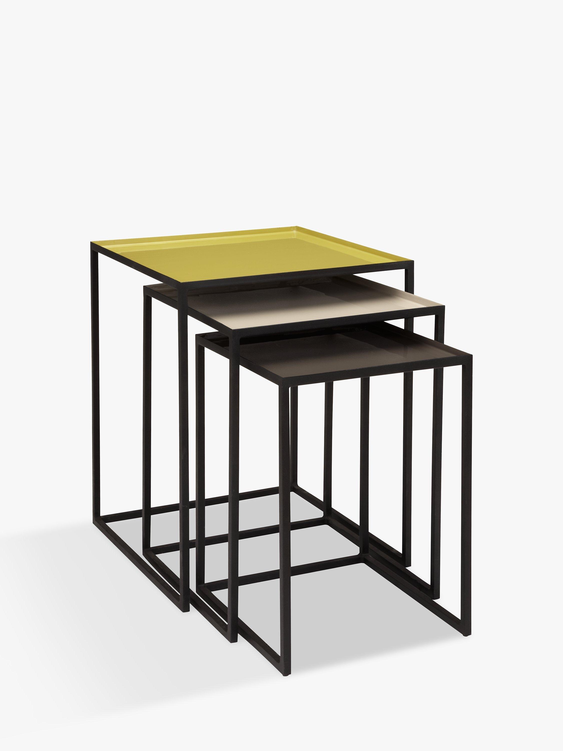 Content by Terence Conran Accents, Nest of 3 Tables, Putty/Chartreuse/Steel