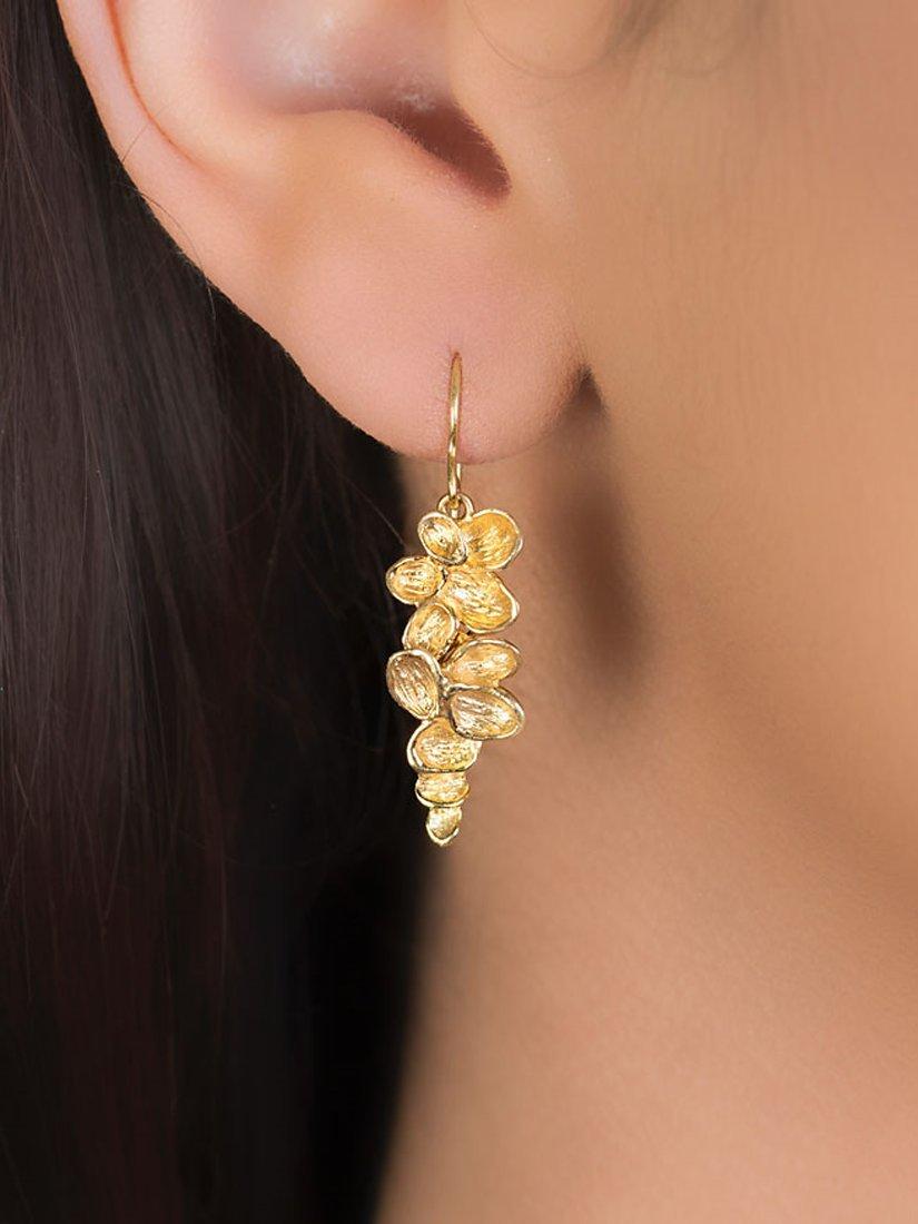Product image 2 of 3, which shows London Road Falling Leaves Gold Earrings