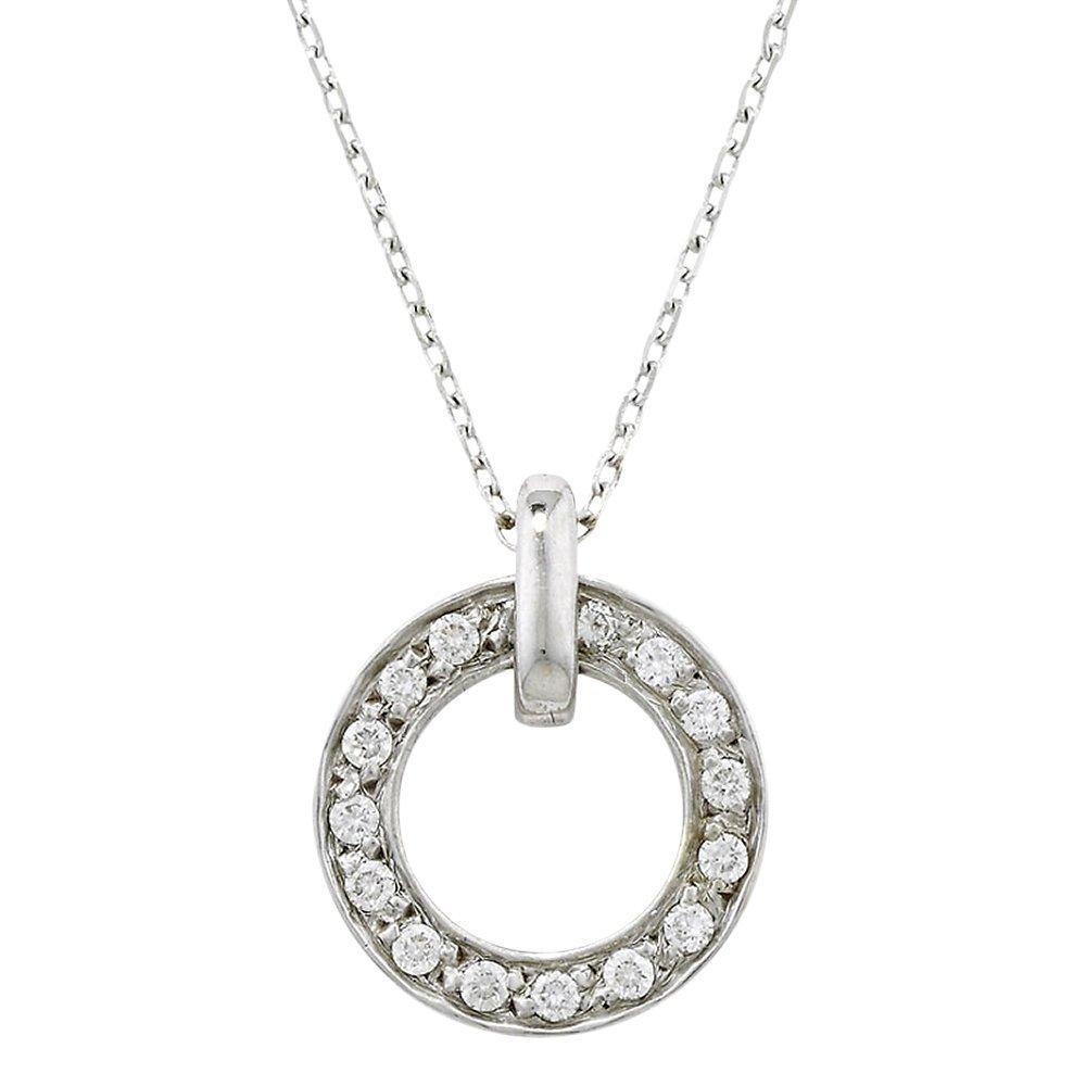 Product image 1 of 3, which shows London Road 9ct Gold Diamond Meridian Pendant, White Gold