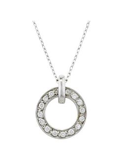 London Road 9ct Gold Diamond Meridian Pendant, White Gold