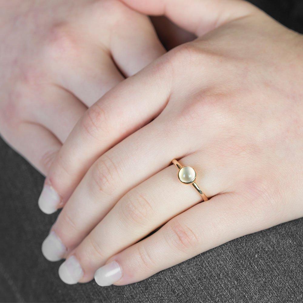 Product image 2 of 4, which shows London Road 9ct Rose Gold Pimlico Bubble Stacking Ring, Moonstone, N