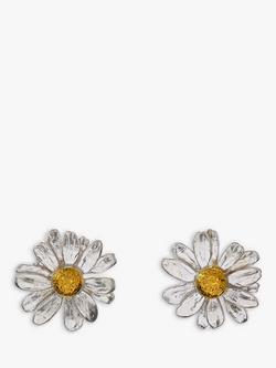 Alex Monroe Classic Daisy Stud Earrings, Silver/Gold, Silver/Gold