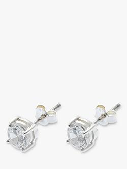 Nina B Medium Claw Set Cubic Zirconia Earrings, Silver