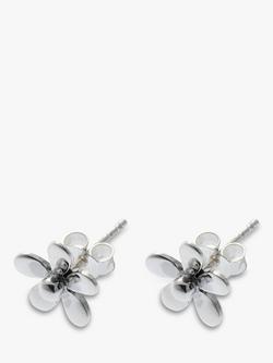 Nina B Silver Flower Stud Earrings, Silver, Silver