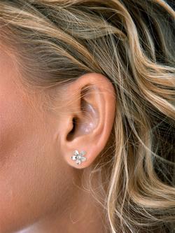 Nina B Silver Flower Stud Earrings, Silver - view 2, Silver