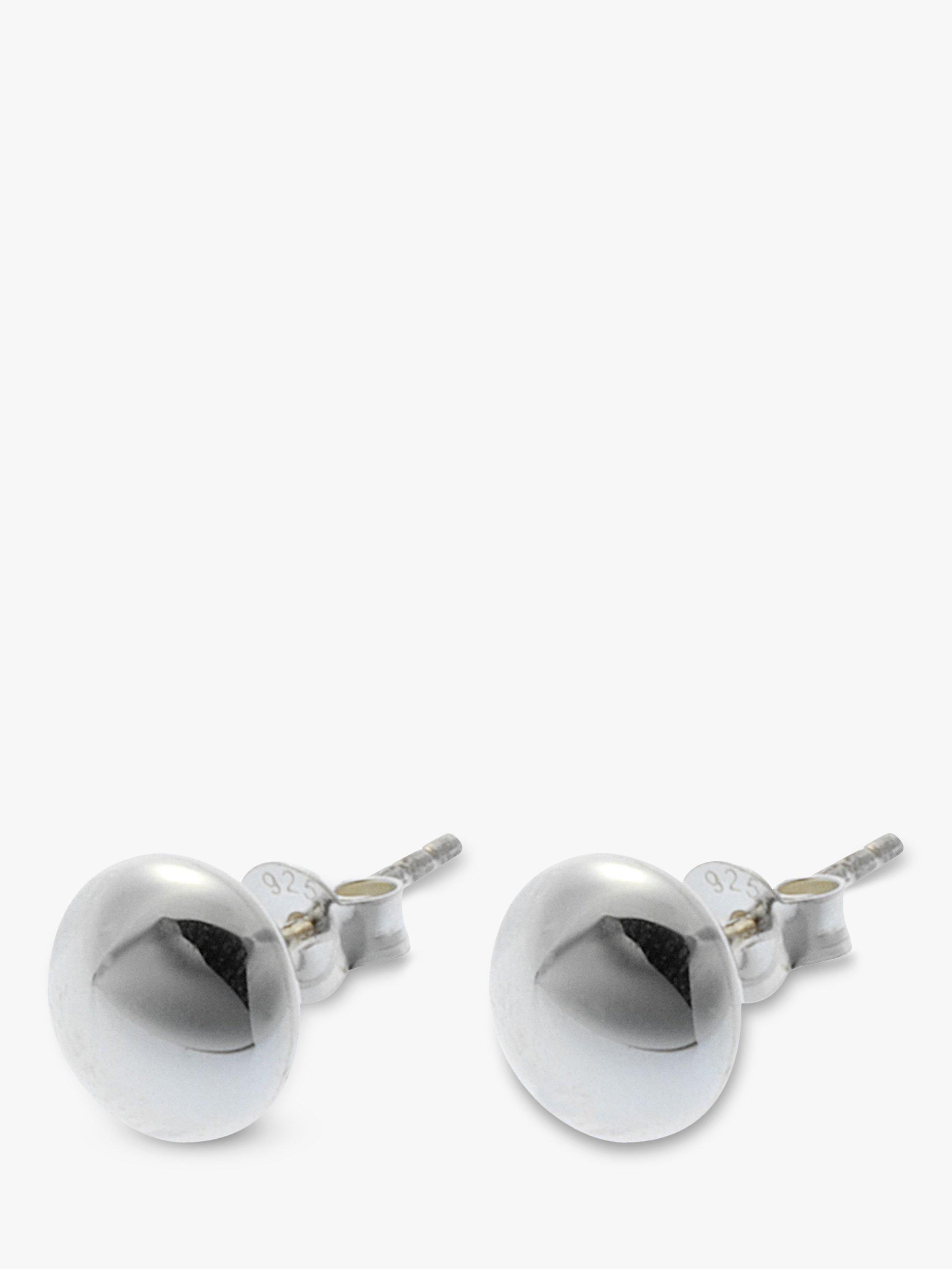 Product image 1 of 3, which shows Nina B Silver Round Stud Earrings