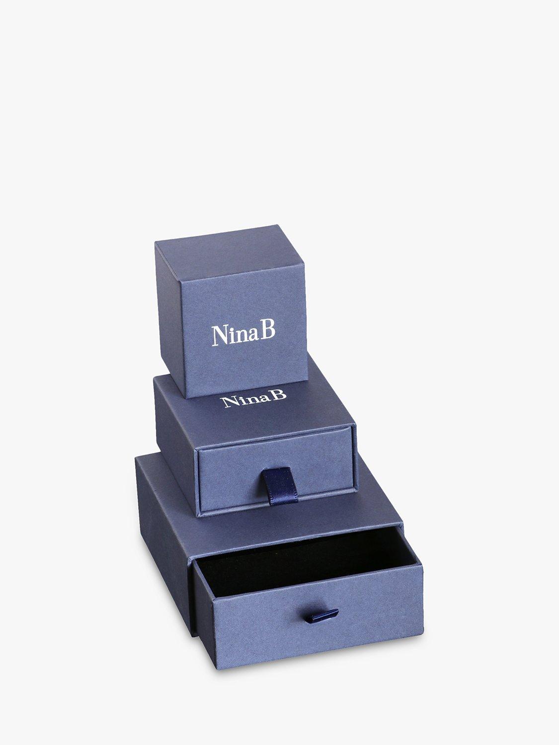 Product image 3 of 3, which shows Nina B Silver Round Stud Earrings
