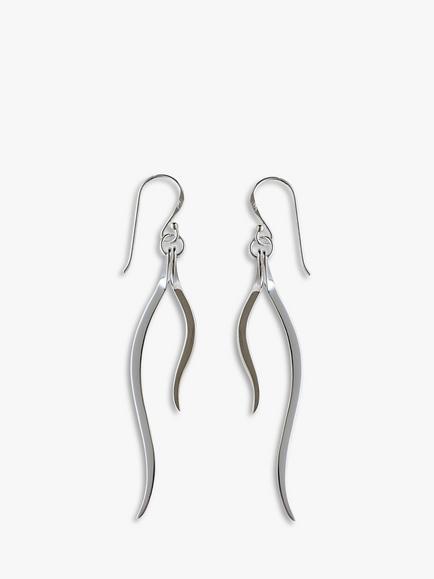 Nina B Silver Swirl Drop Earrings, 