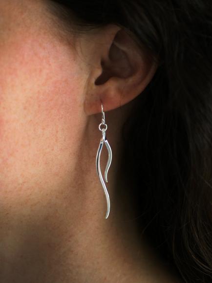 Nina B Silver Swirl Drop Earrings - view 2, 