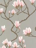 Cole & Son Magnolia Wallpaper, Silver / Pink, 72/3010